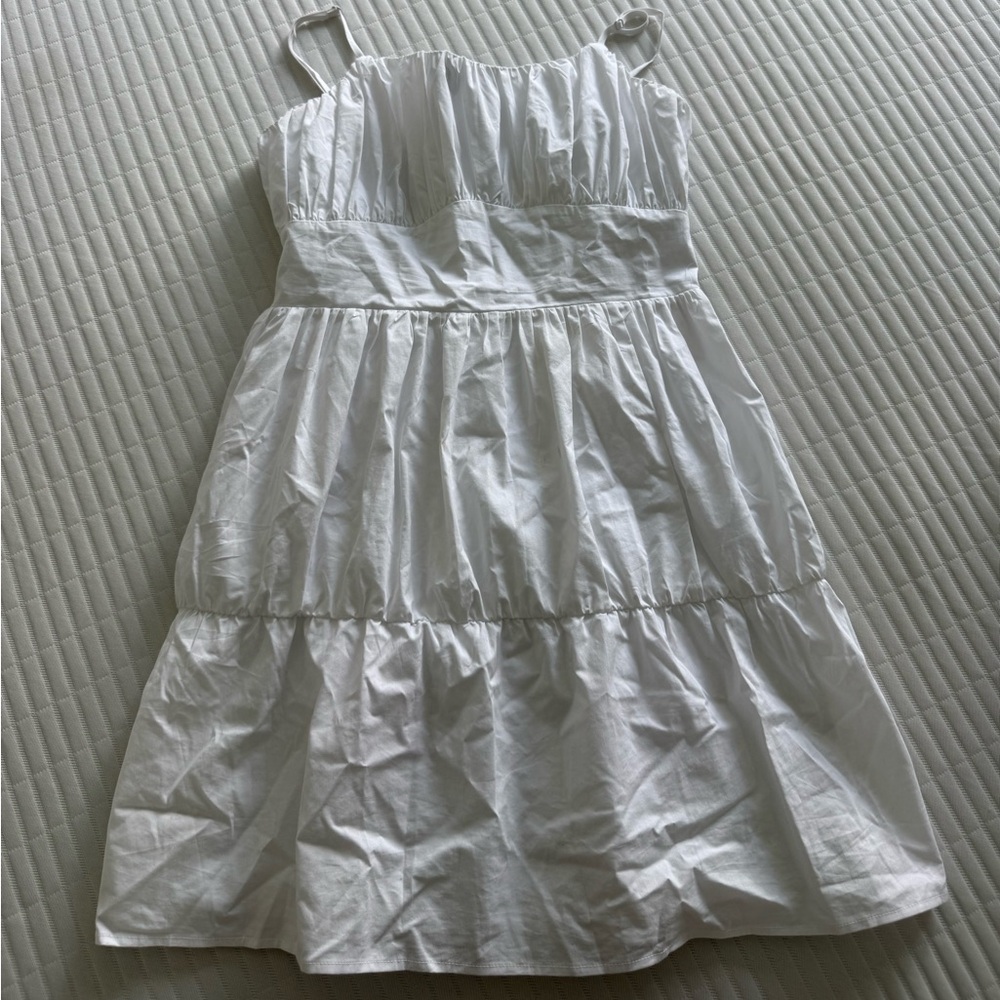 Express White Tiered Sundress Spaghetti Strap Sleeveless